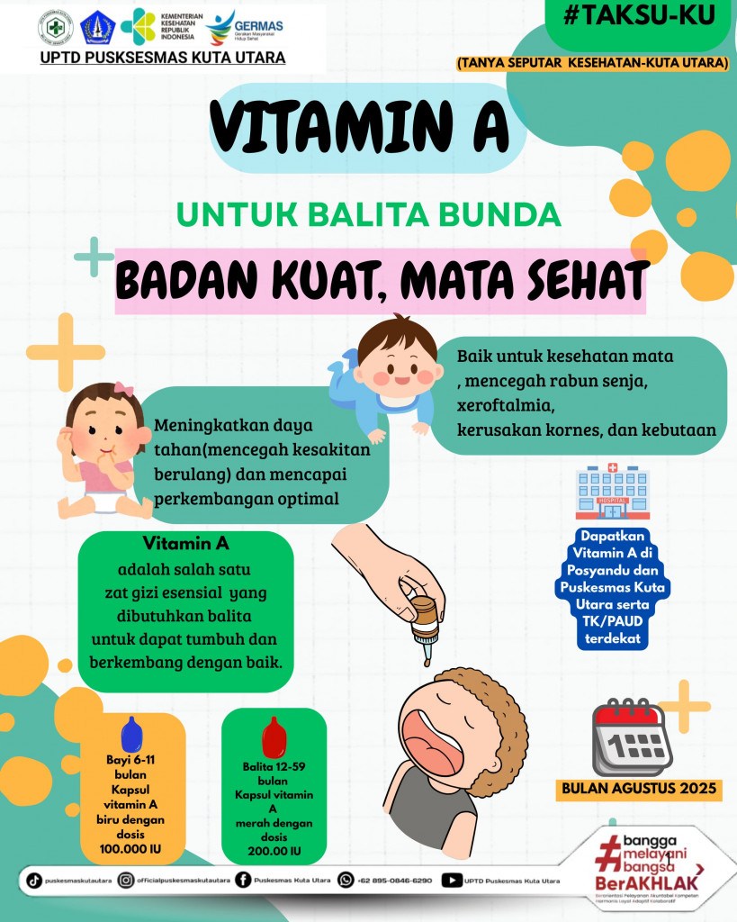 VITAMIN A GRATIS DI PUSKESMAS KUTA UTARA